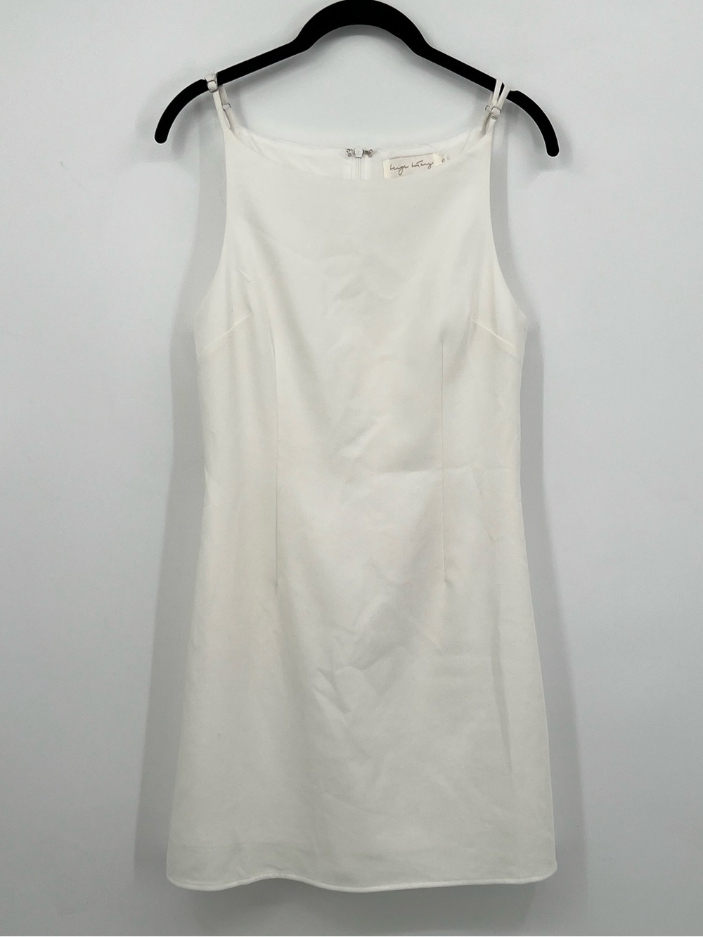Beige Botany size small White Sleeveless Shift Dress - Classic Minimal Style